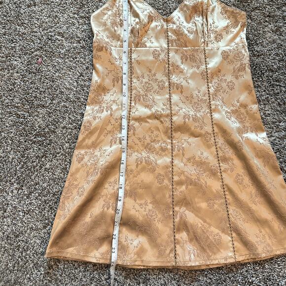 VTG Victoria's Secret Babydoll Lace Up Tunic Tan Top Size XS Regency Y2K Glam - Picture 6 of 12